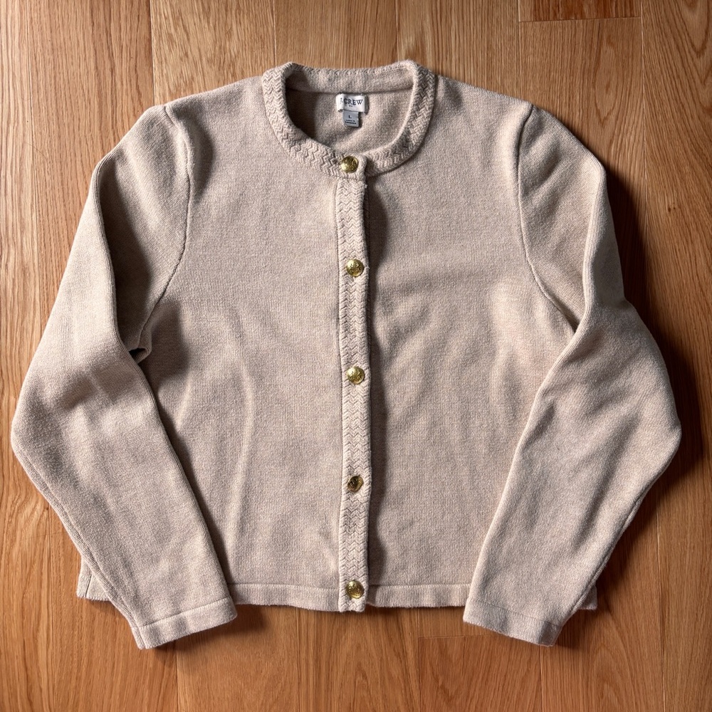 JCrew Factory Cardigan Sweater with Gold Buttons